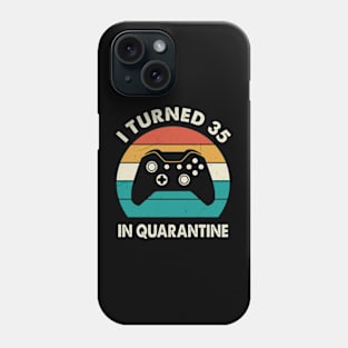 I Turned 35 In Quarantine - Sunset Retro Vintage 1985 35th Birthday Gift Phone Case