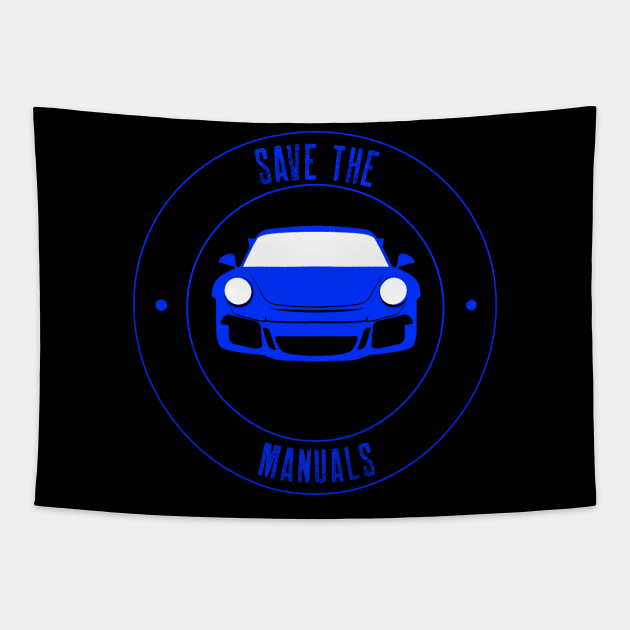 Save the Manuals Porsche 911 GT3 Car Tapestry by Carsncoolstuff