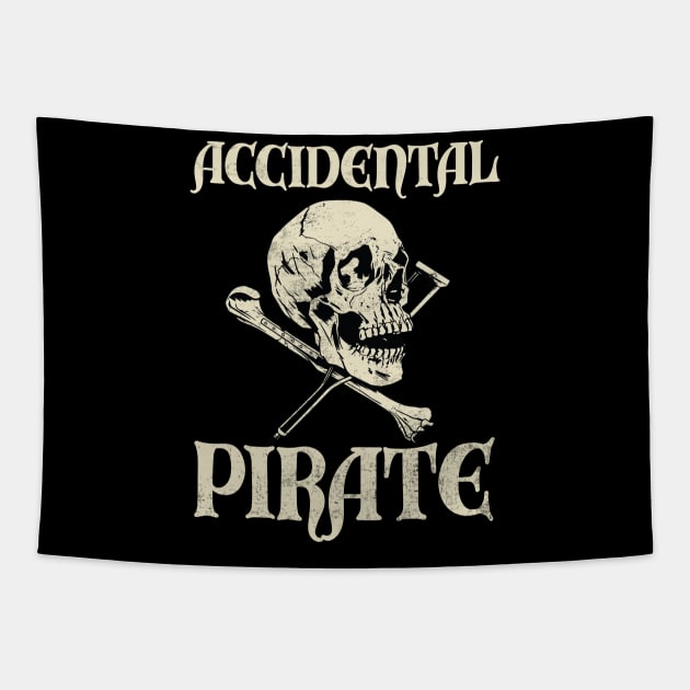 Accidental Pirate Funny Amputee Humor Tapestry by Visual Vibes