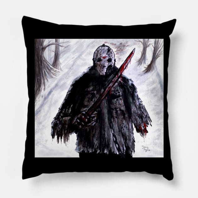 Jason vs Freddy Ice Storm Pillow by DougSQ