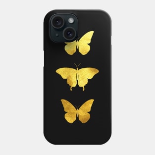 White and Gold Butterflies Phone Case