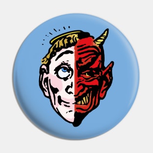 Vintage Saint Sinner Angel Devil Comic Book Back Pages Pin