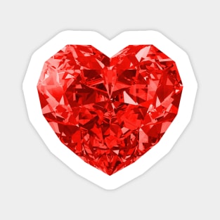 Red Heart - Love AMAZING HOT RED POLYGON Hearts Magnet