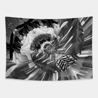 Black and White Palm Fronds Tapestry