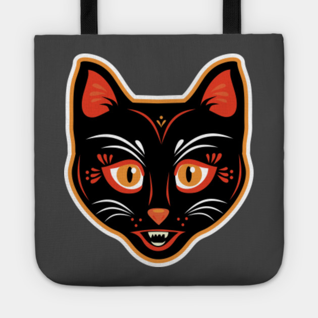 Vintage Halloween Black Cat T Shirt Halloween Cats Tragetasche