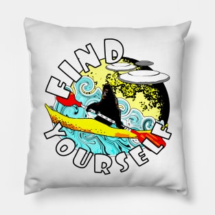 Find Yourself Bigfoot Sasquatch Motivational Monster Quote Pillow