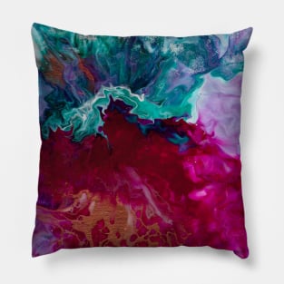 Colorful Acrylic Pour Painting Pillow