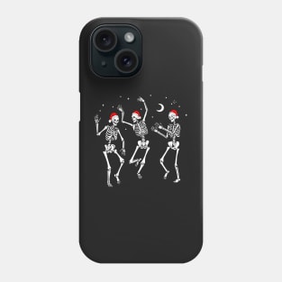 Christmas Dancing Skeletons in Santa Hats Phone Case