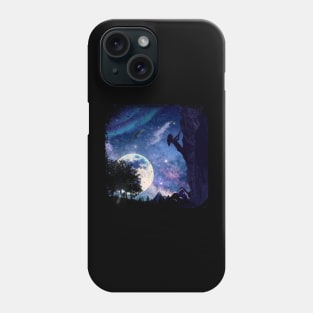 Beyond the Wall: A Nighttime Mountain Climb Phone Case