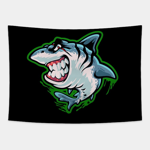 megalodon Tapestry by ant red