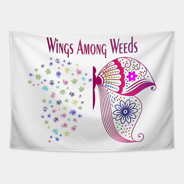 Wings Butterfly Flowers Gift For Best Mothers Lovers Tapestry by Mirak-store 