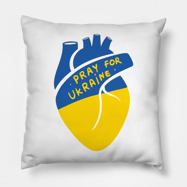 heart for pray for ukraine Pillow by chandelier2137