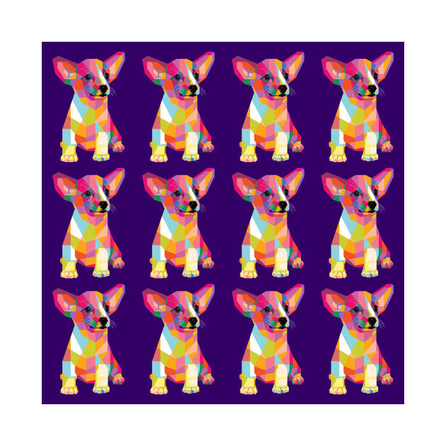 Cute Puppy pattern purple BG by AhmadNusyirwan