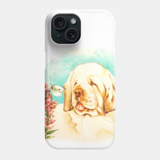 Clumber Spaniel, Watercolour painting. Phone Case