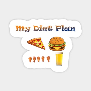 My Diet Plan - Pizza, Burgers, Wings and Beer Magnet