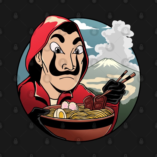 Money Heist Ramen Illustration by namanyastudios