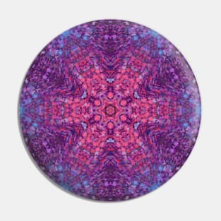 Digital Mandala Pink Purple and Blue Pin