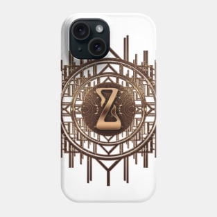 z letter in golden jugendstil art deco design in elegant vintage alphabet monogram style Phone Case