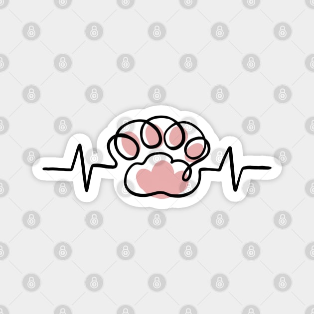 Cat lover paw Magnet by Chigurena