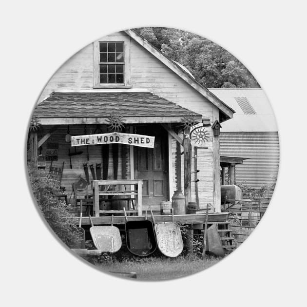 The Wood Shed B&W Pin by KT