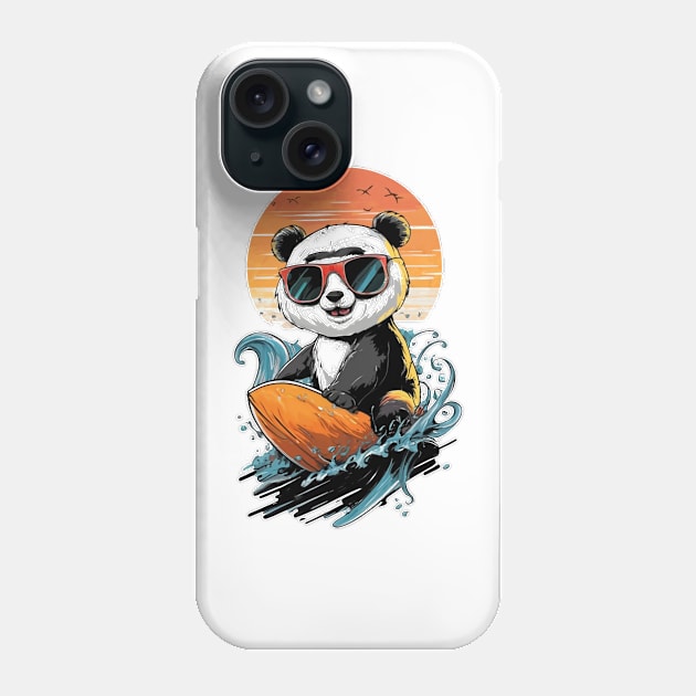 Cool Surfing Panda Bear Phone Case by CBV