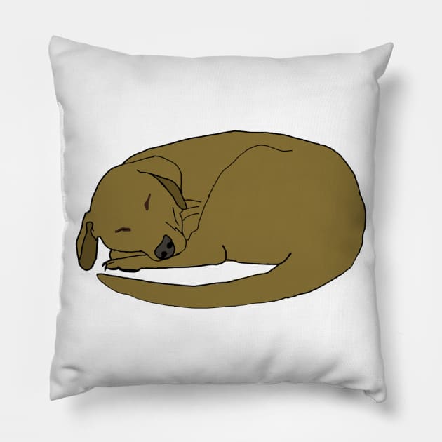 Sleepy Dog Pillow by wanungara