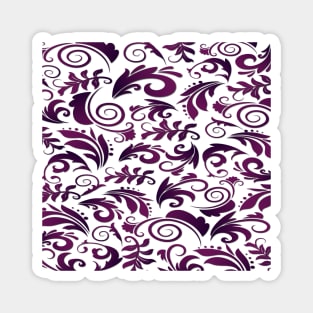 Purple Flowers Abstract Ornamental Design Magnet