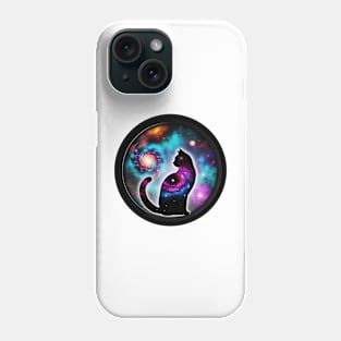 Fantasy Lover Kitten Meme Silhouette Art Galaxy Cat Phone Case