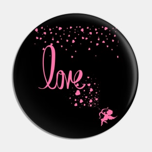 Cupid valentines with pink arrow love Pin