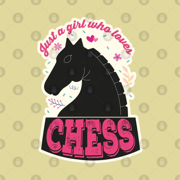 Just A Girl Who Loves Chess. Perfect Funny Chess Girls and Lovers Gift Idea, Retro Vintage by VanTees