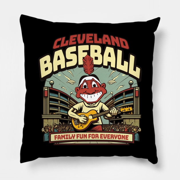 Cleveland Baseball - Family Fun For Everyone Pillow by mbloomstine