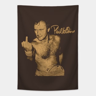 Funny Phil Collins Fan Art Brown Tapestry