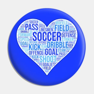 Soccer Heart Blue Pin
