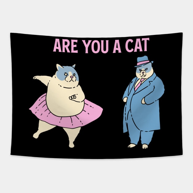 Are You A Cat Tapestry by alexkosterocke