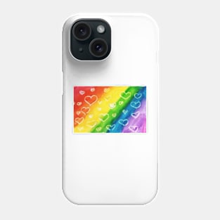 Rainbow heart love Phone Case