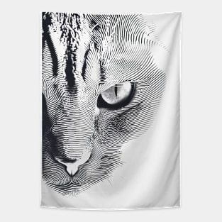 Fingerprint cat Tapestry