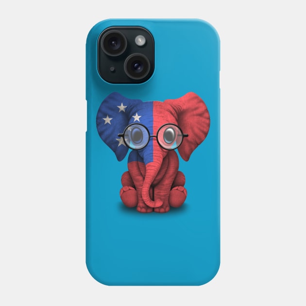 Baby Elephant with Glasses and Samoan Flag Phone Case by jeffbartels