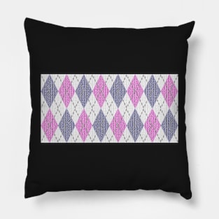 Pink Purple Argyle Knit Pattern Pillow