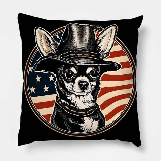 Chihuahua 4th of July Pillow by NatashaCuteShop