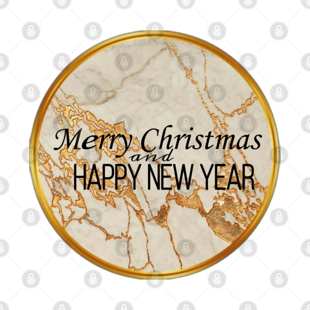 Merry Christmas and Happy New Year golden elegant design by AGRHouse