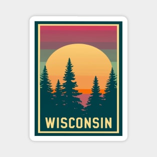 Wisconsin Tourism Sunset Graphic Magnet