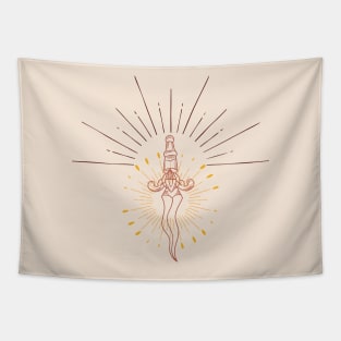 Aesthetic Minimalistic Dagger Tapestry