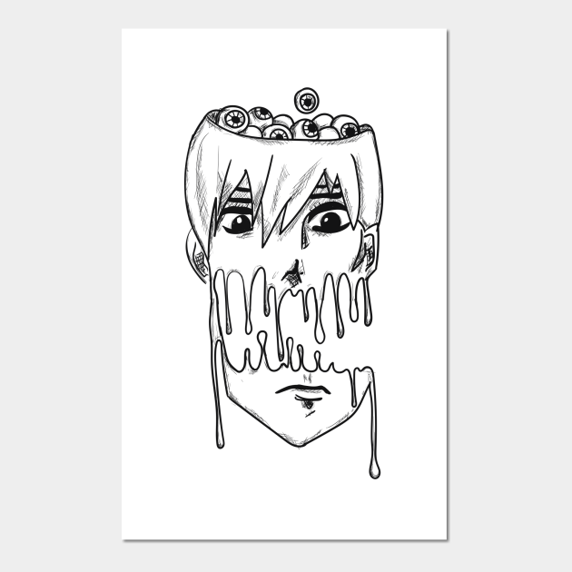 Weirdcore Aesthetic Pastel Goth Anime Boy Dripping Weirdcore Posters And Art Prints Teepublic