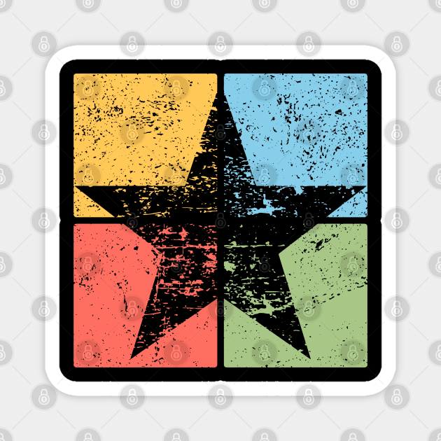 Star Pop Art Design - Retro Celestial Symbol Art Magnet by TuncGK