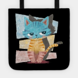 Colorful Stripy Cat Tote
