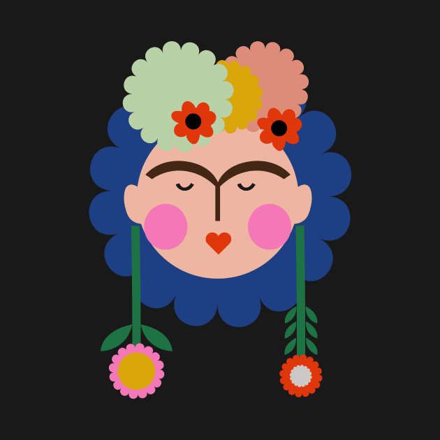 Frida kahlo mexican painter colorful summer flowers viva la vida by sugarcloudlb-studio