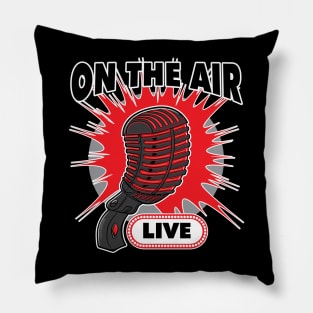 On The Air Live Vintage Microphone Pillow