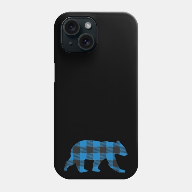 Gay Bear Blue Buffalo Check Plaid Bear | BearlyBrand Phone Case by The Bearly Brand