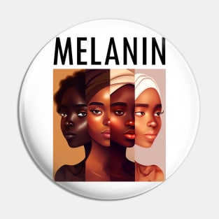 Shades Of Melanin Women Afrocentric Black Pride Pin