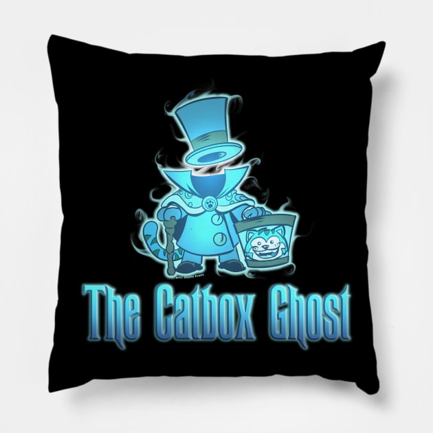 The Catbox Ghost Pillow by Dustinart